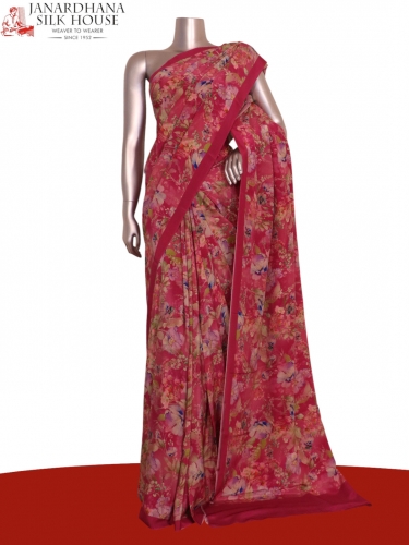Floral  Pure Crepe Silk Saree
